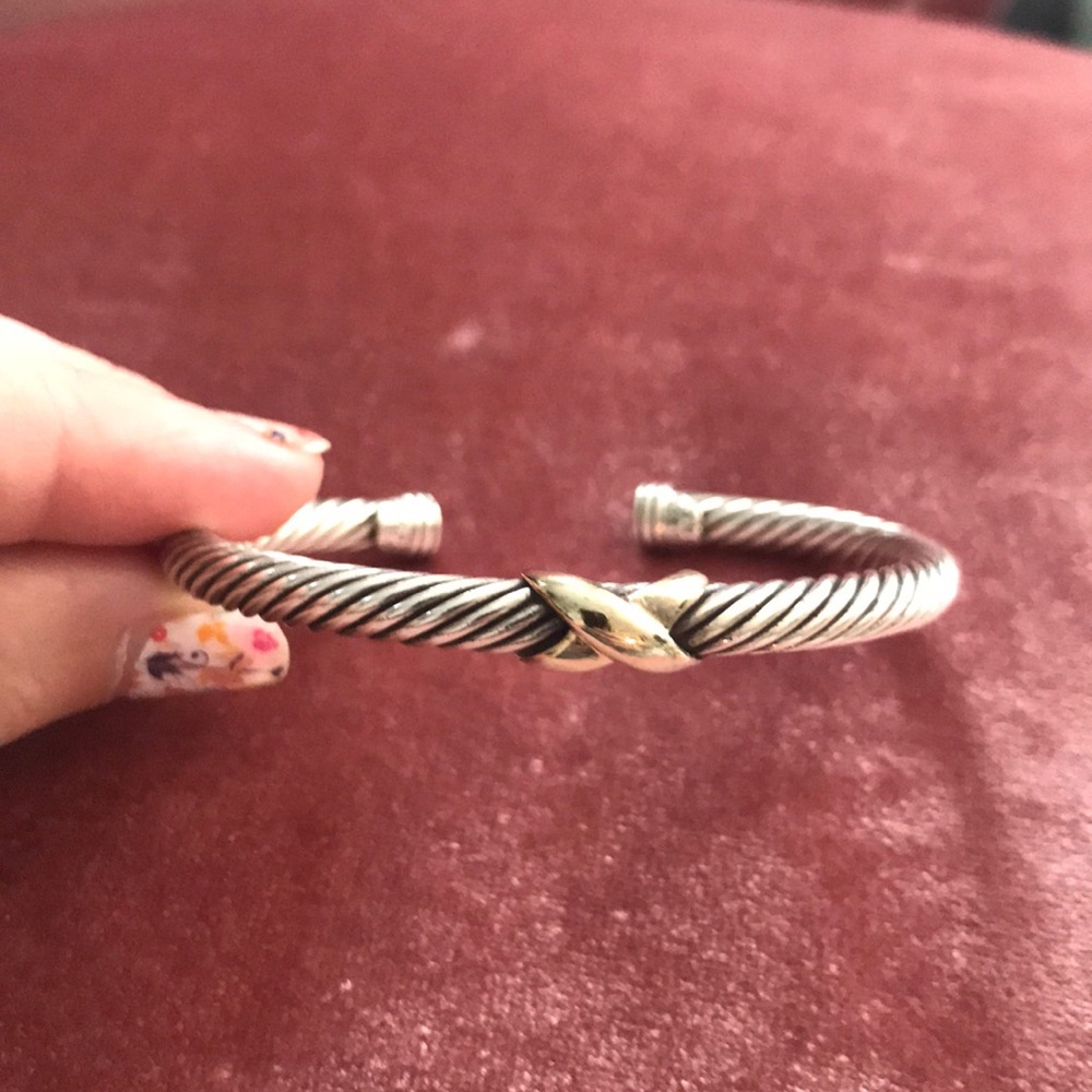 David Yurman cable bracelet. Silver/gold. 5mm